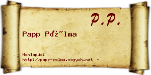 Papp Pálma névjegykártya