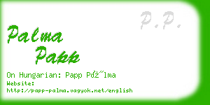 palma papp business card